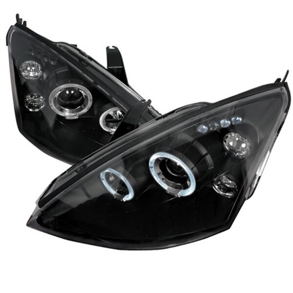 Overtime Halo LED Projector Headlights for 00 to 04 Ford Focus, Black - 10 x 25 x 26 in. OV2654180 - main